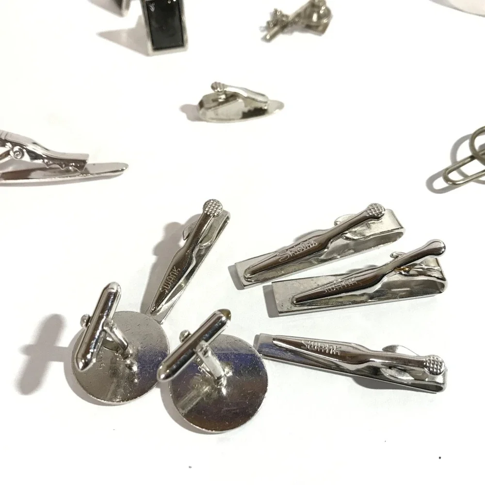 Vintage Mix Lot of Designers Men's Jewelry Cufflinks/ Tie Bars/ Tie Tacks/ Pins